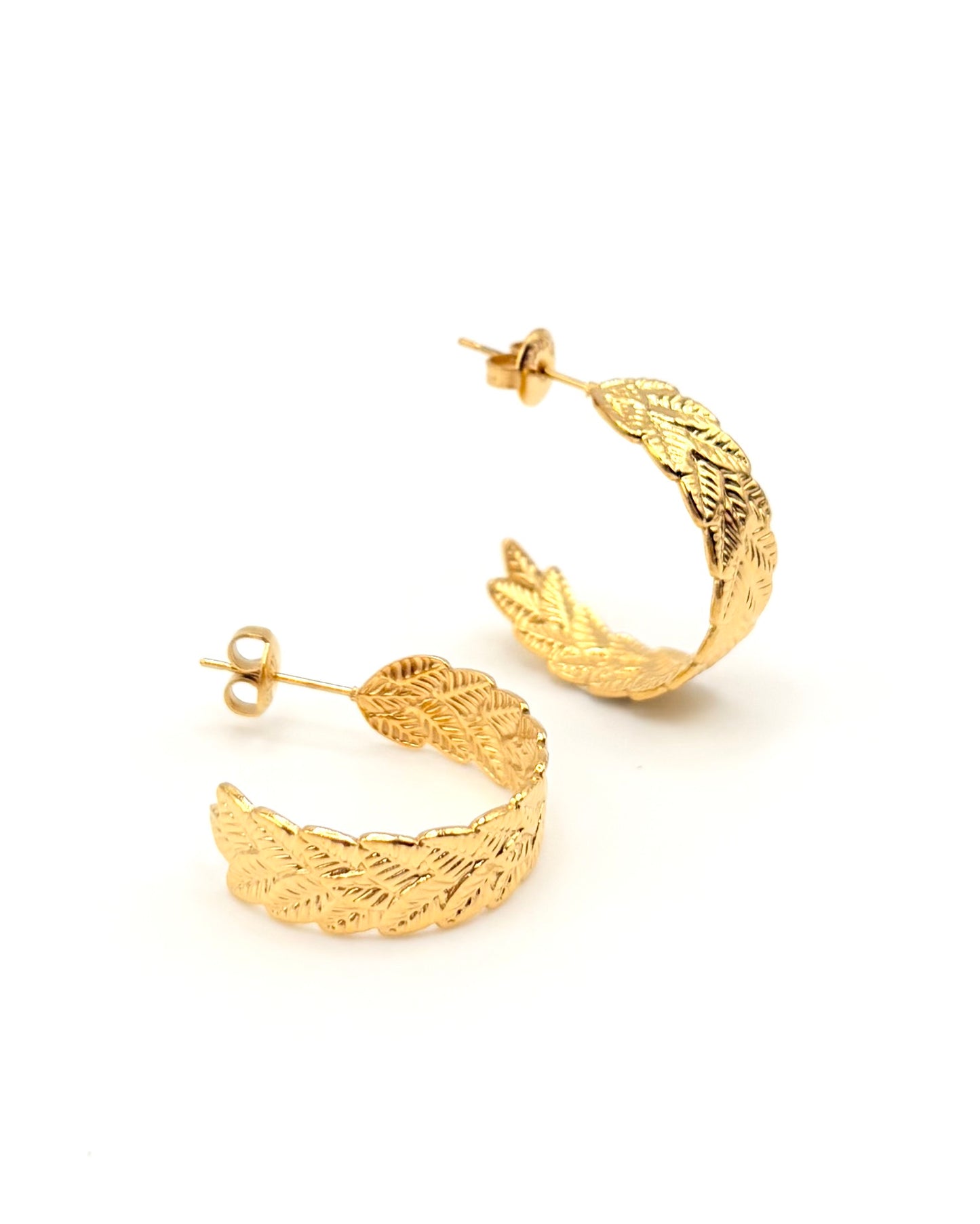 Layered Leaf Hoops