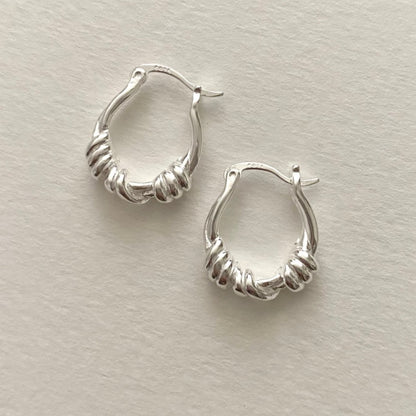 Silver Wrapped Hoops