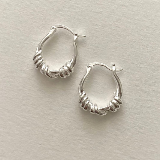 Silver Wrapped Hoops