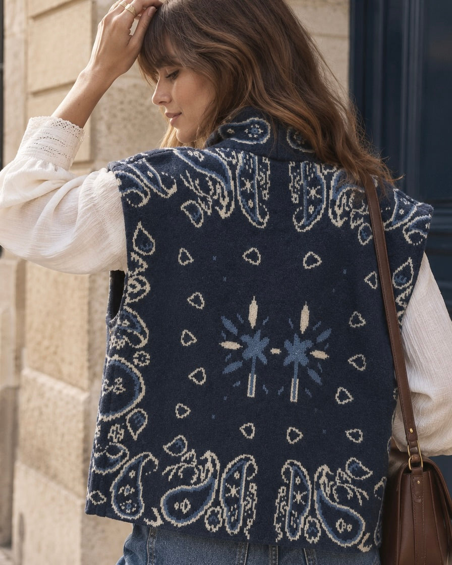 Josephine Bandana Print Gilet