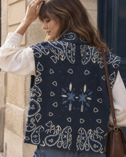 Josephine Bandana Print Gilet