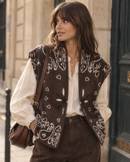 Josephine Bandana Print Gilet
