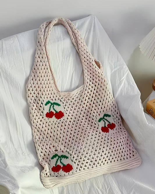 Crochet Fruit Slouchy Tote Bag