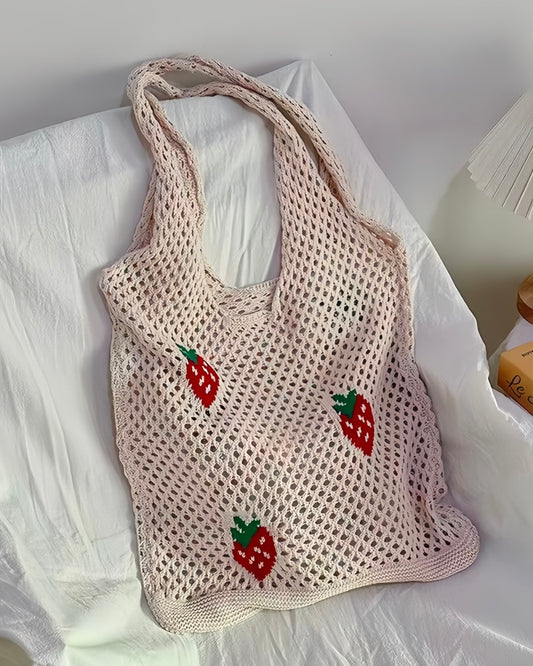 Crochet Fruit Slouchy Tote Bag