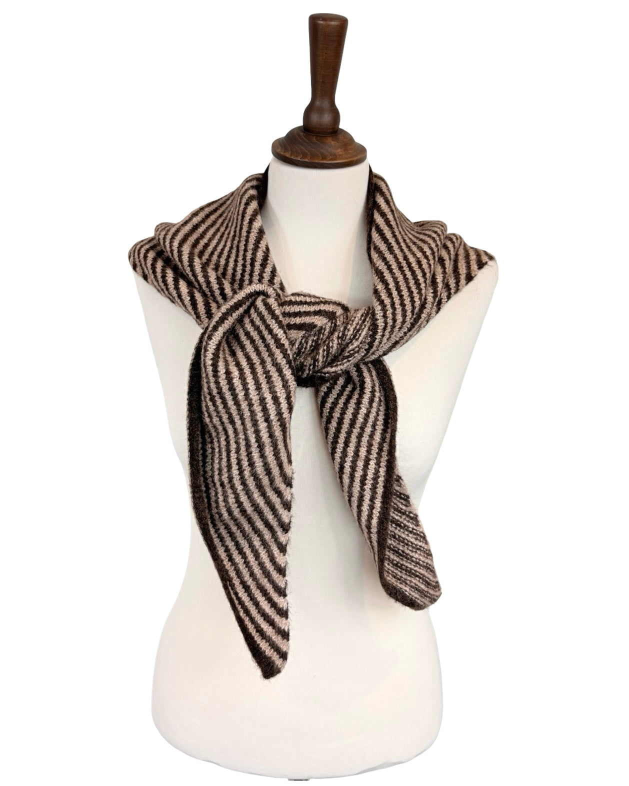 Wool Mix Large Stripe Scarf
