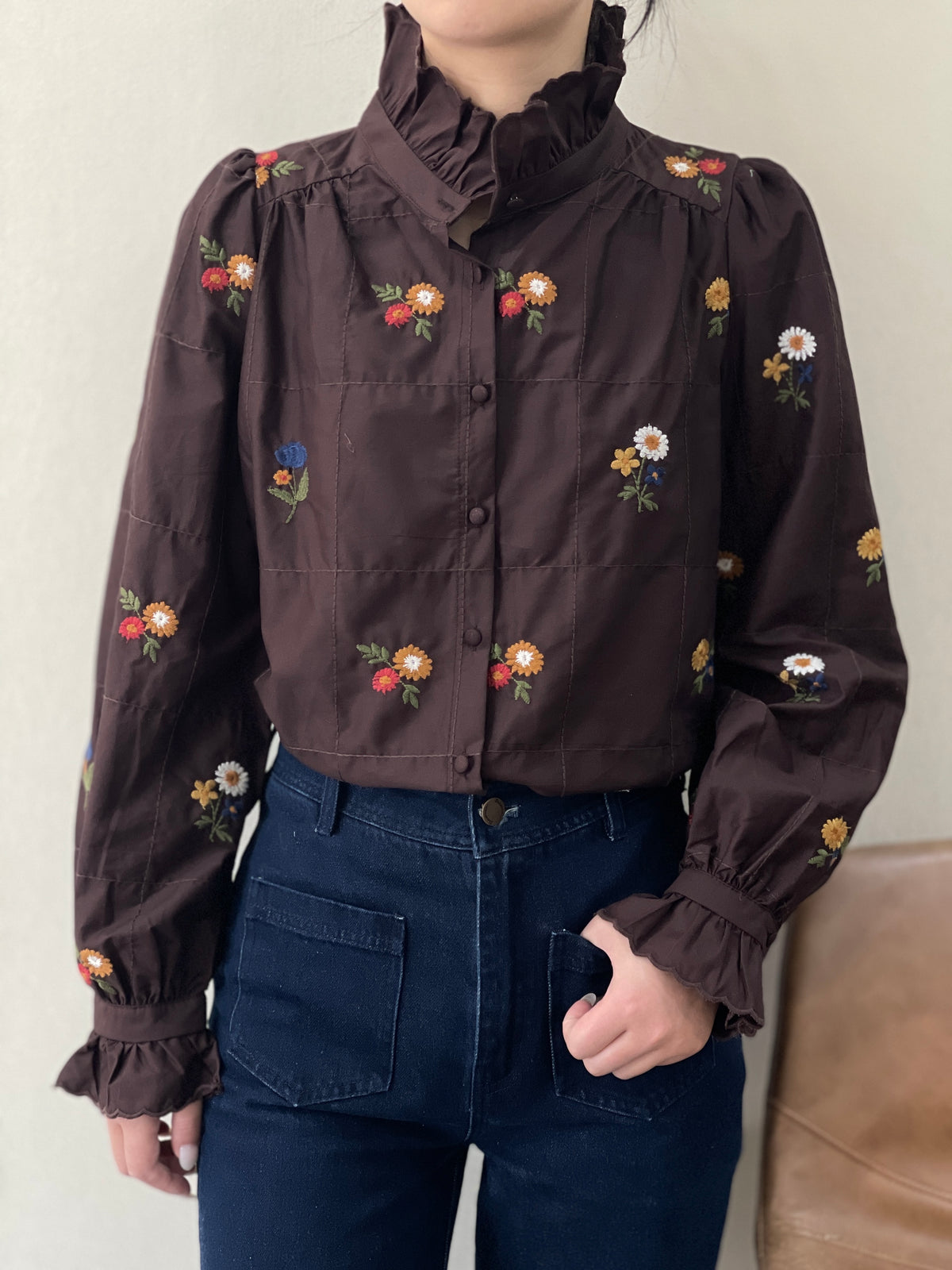Lois Flower Embroidered Blouse