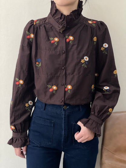 Lois Flower Embroidered Blouse