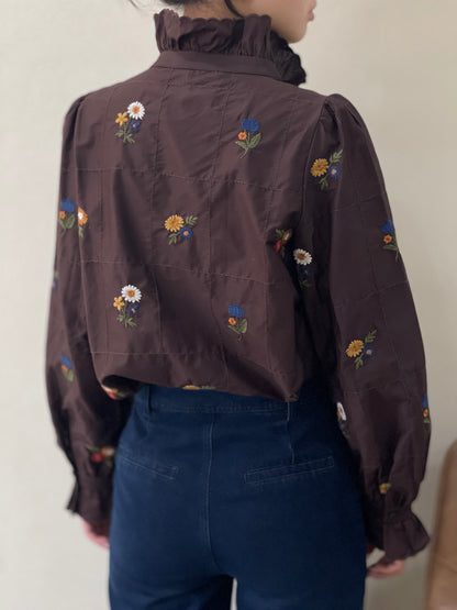 Lois Flower Embroidered Blouse