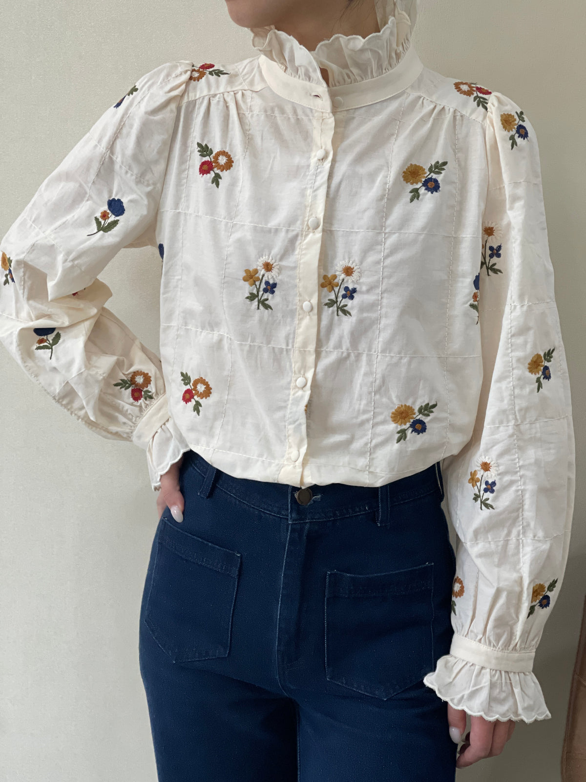 Lois Flower Embroidered Blouse