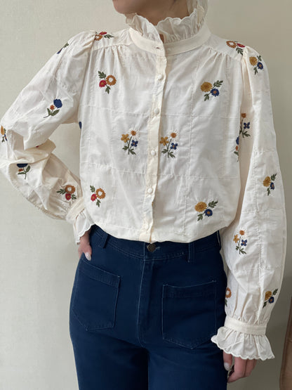 Lois Flower Embroidered Blouse