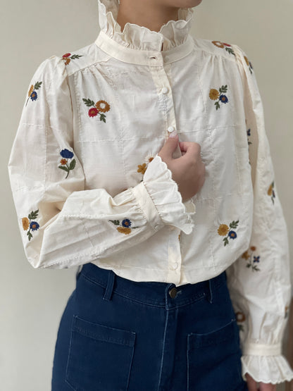 Lois Flower Embroidered Blouse