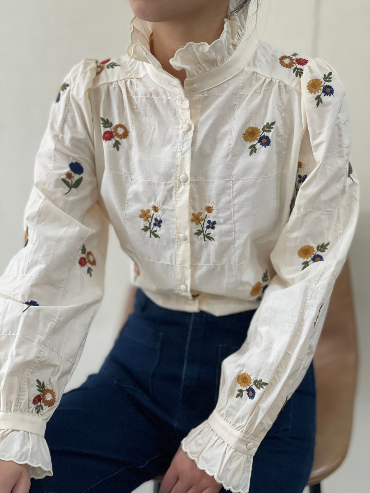 Lois Flower Embroidered Blouse