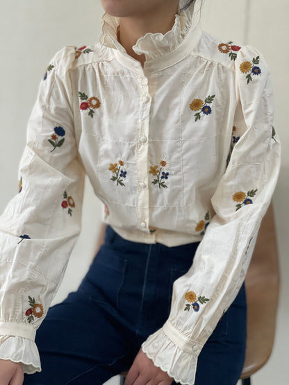 Lois Flower Embroidered Blouse