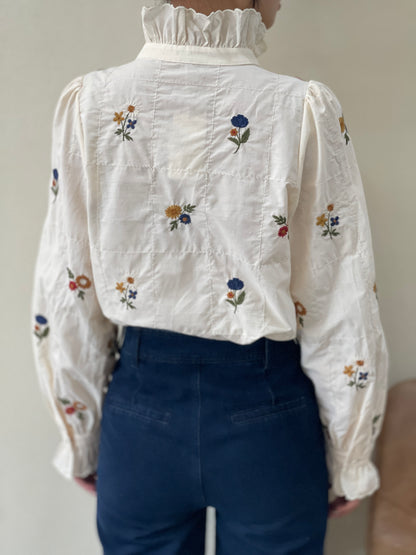 Lois Flower Embroidered Blouse