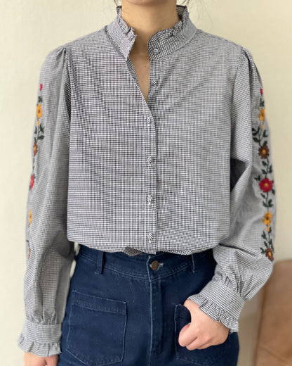 Lucille Embroidered Sleeve Blouse