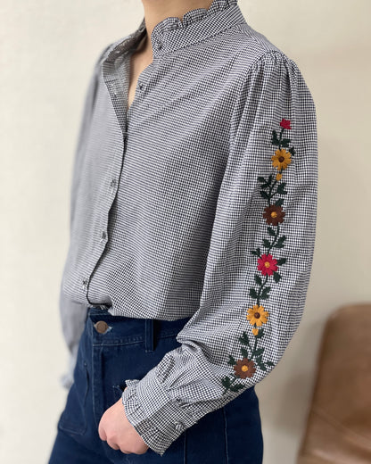 Lucille Embroidered Sleeve Blouse