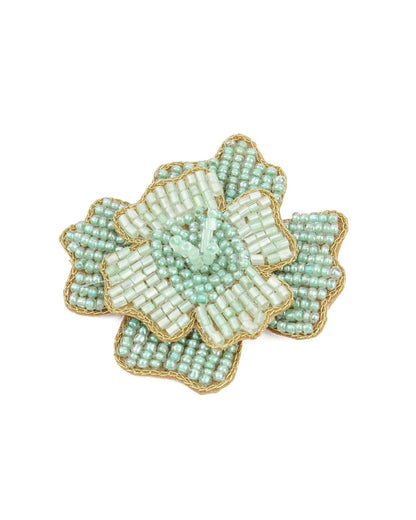 Mint Green Large Flower Brooch