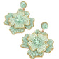 Mint Large Flower Earrings