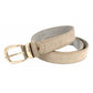 Double Gold Buckle Suede Belt