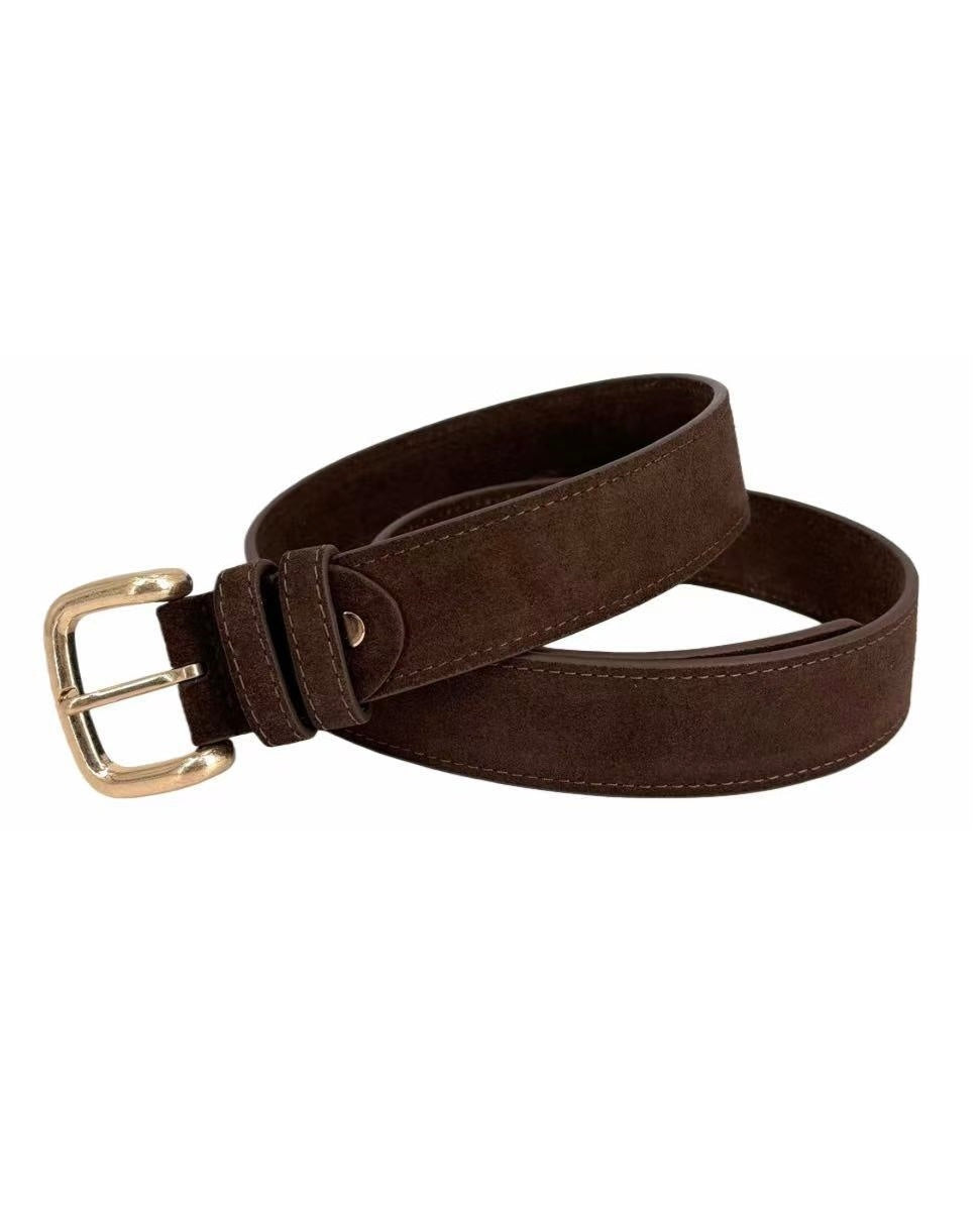 Suede Gold Buckle Belt