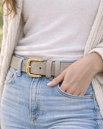 Suede Gold Buckle Belt