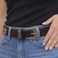 Vintage Buckle Faux Suede Belt