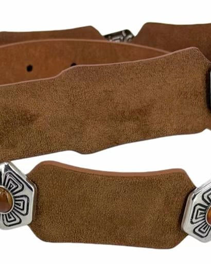 Vintage Buckle Faux Suede Belt