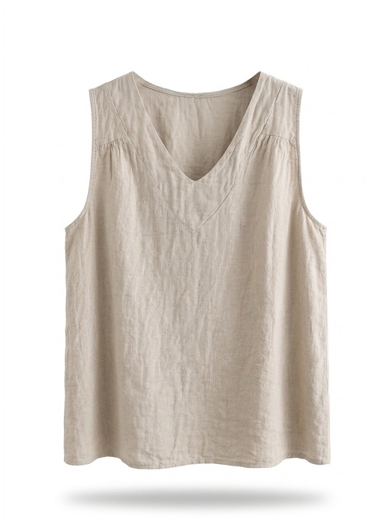 Renee Linen V Neck Vest