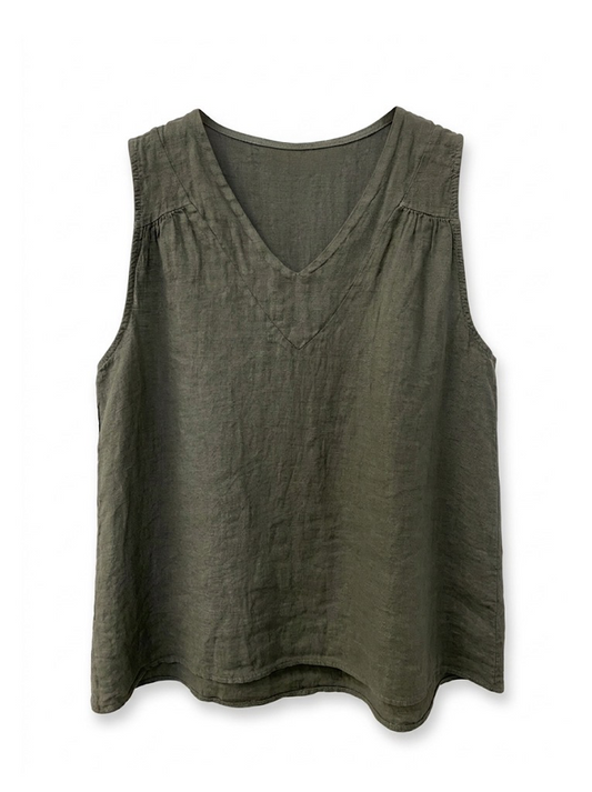 Renee Linen V Neck Vest