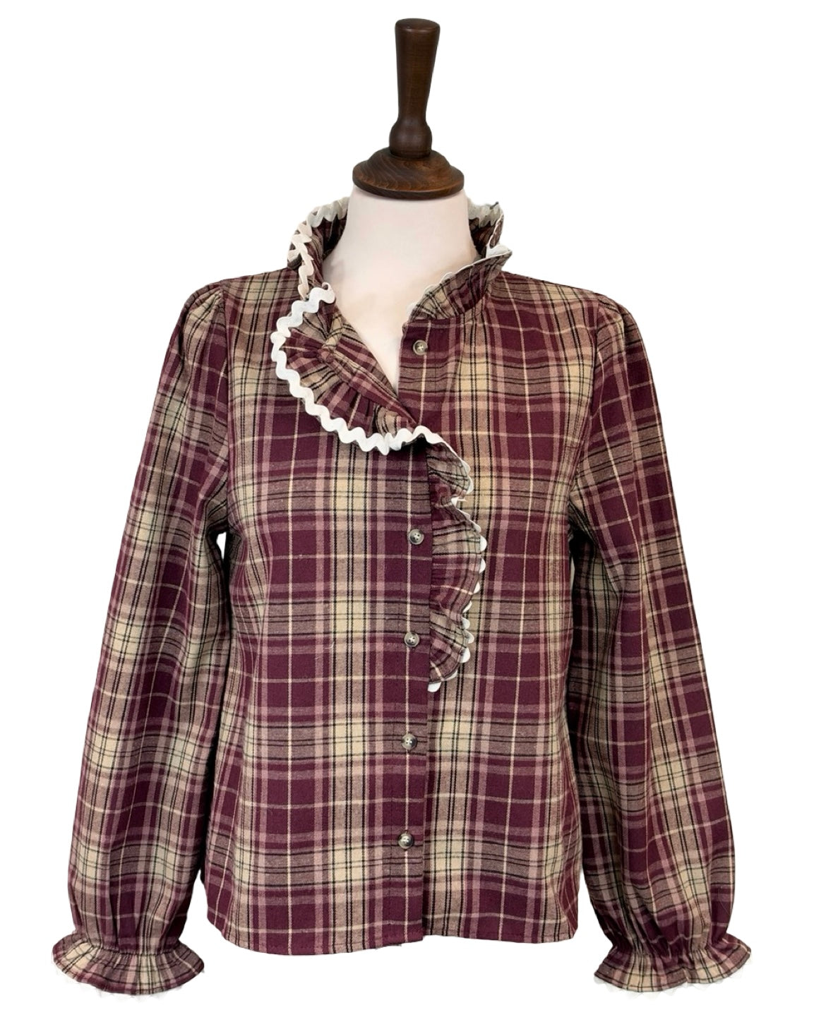 Nellie Plaid Ruffle Blouse