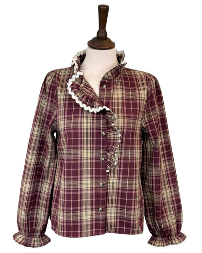 Nellie Plaid Ruffle Blouse