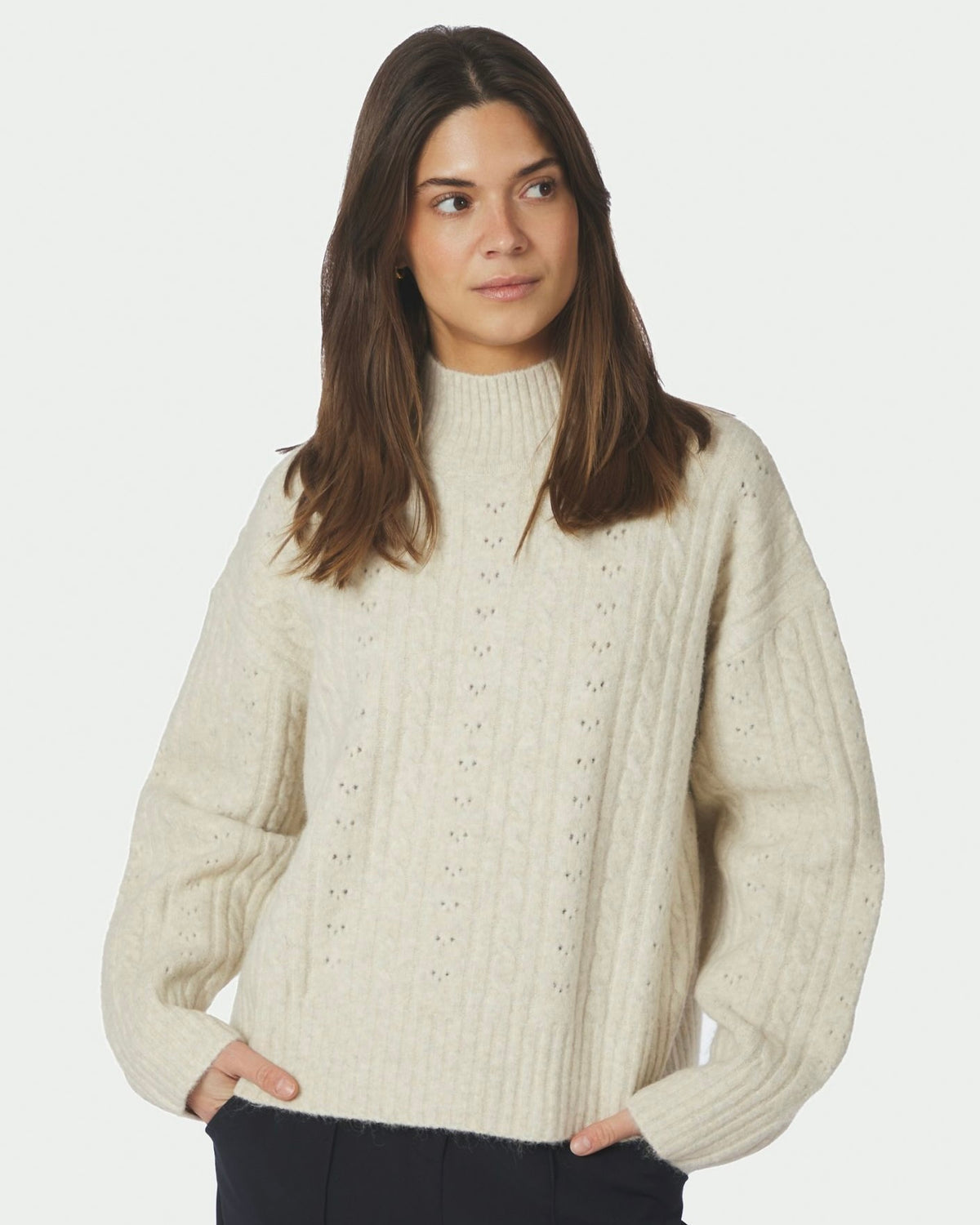 Neo Noir Anda Cable Knit Blouse