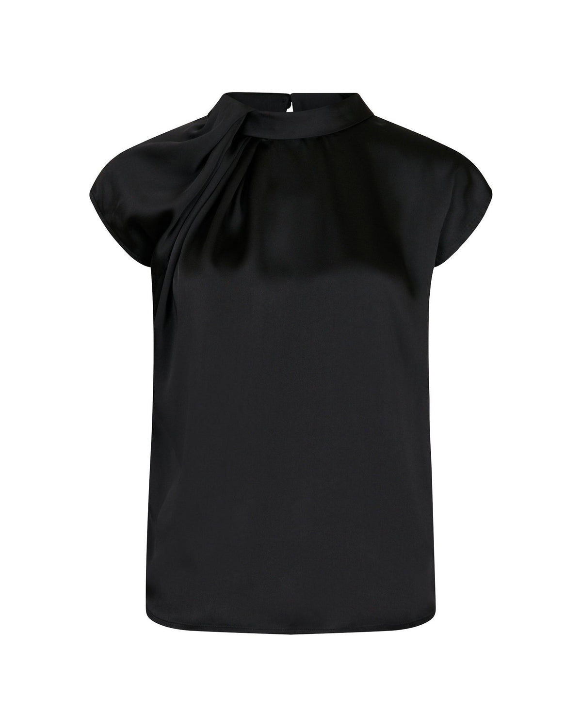 Neo Noir Fleur Drapy Satin Blouse