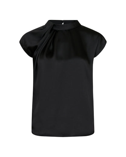 Neo Noir Fleur Drapy Satin Blouse