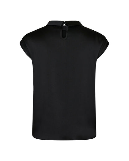Neo Noir Fleur Drapy Satin Blouse