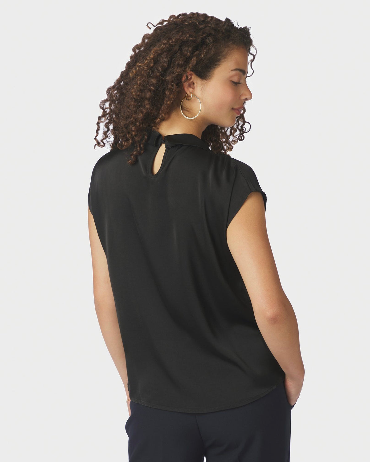 Neo Noir Fleur Drapy Satin Blouse