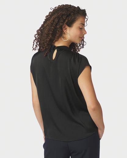 Neo Noir Fleur Drapy Satin Blouse
