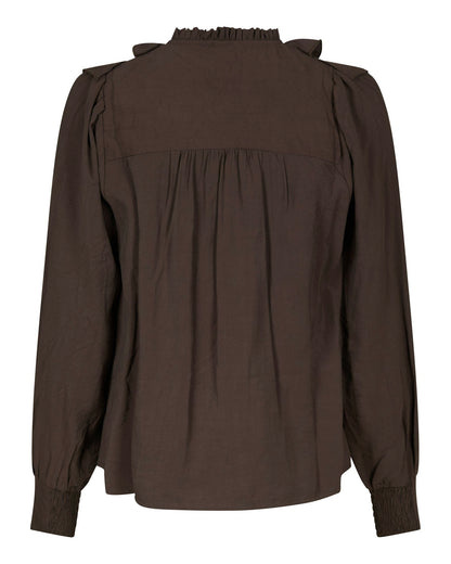 Neo Noir Larine Ruffle Blouse