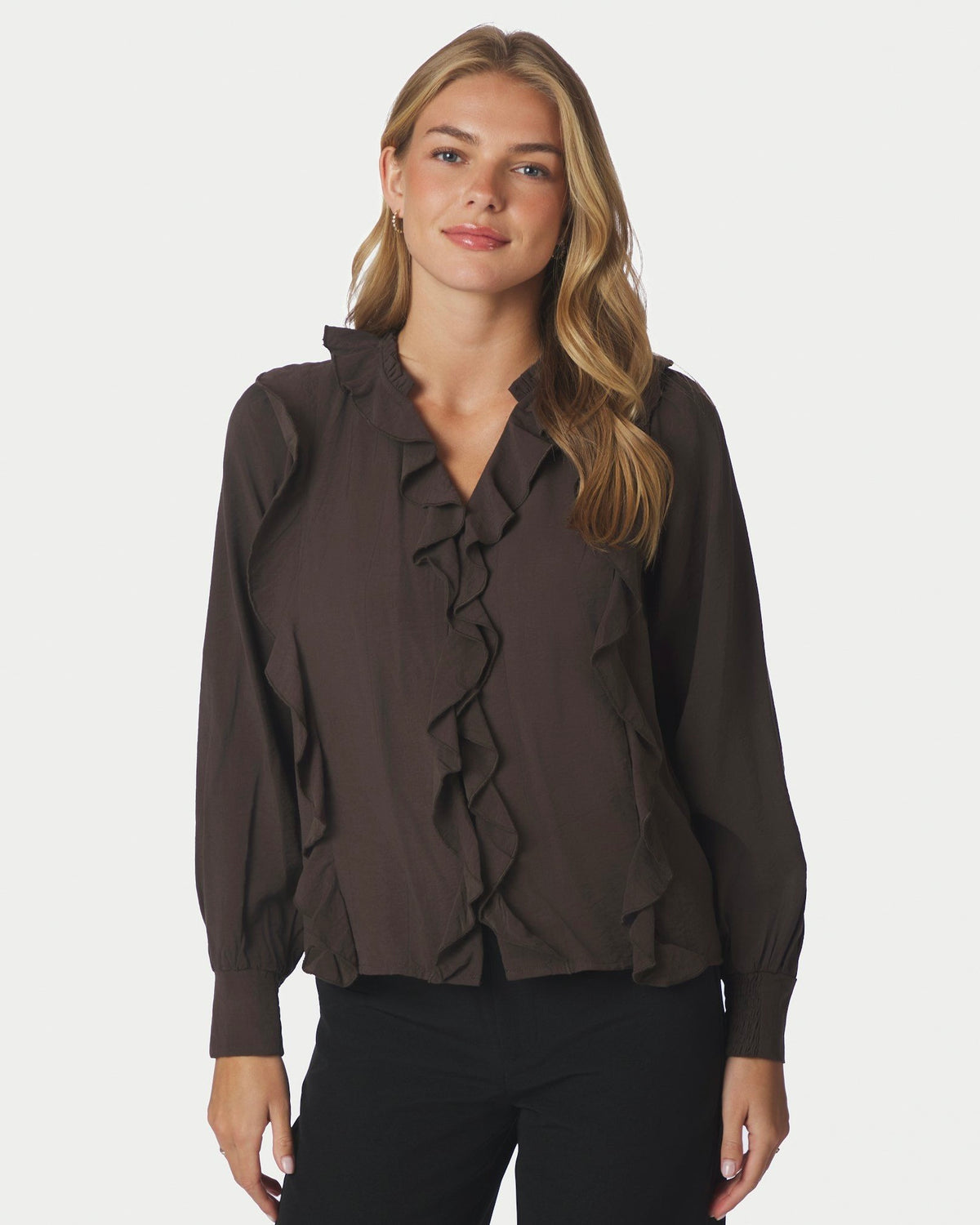 Neo Noir Larine Ruffle Blouse