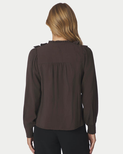 Neo Noir Larine Ruffle Blouse