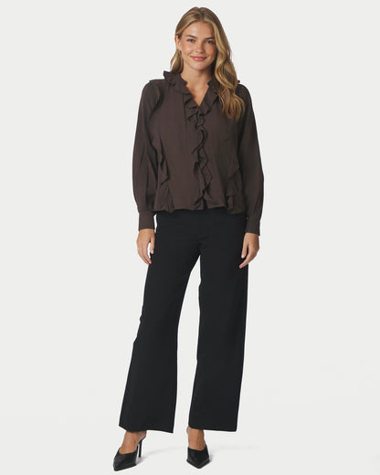Neo Noir Larine Ruffle Blouse