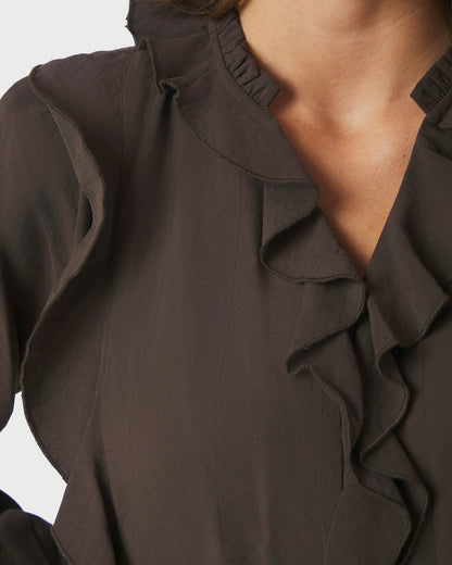 Neo Noir Larine Ruffle Blouse