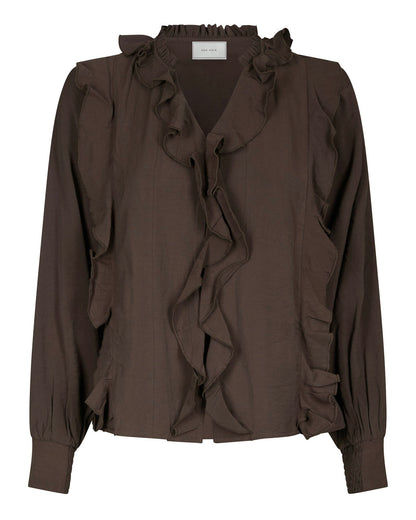 Neo Noir Larine Ruffle Blouse