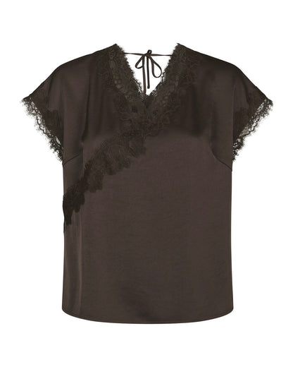 Neo Noir Benera Heavy Sateen Lace Blouse