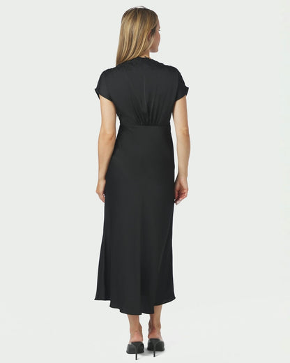 Neo Noir Clarita Drapy Sateen Dress