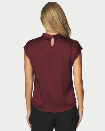 Neo Noir Fleur Drapy Satin Blouse