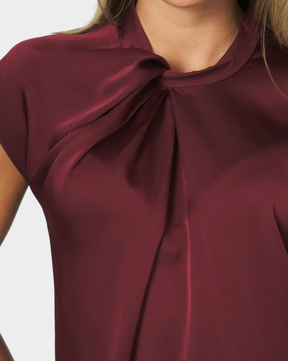 Neo Noir Fleur Drapy Satin Blouse