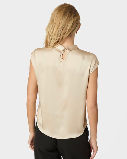 Neo Noir Fleur Drapy Satin Blouse