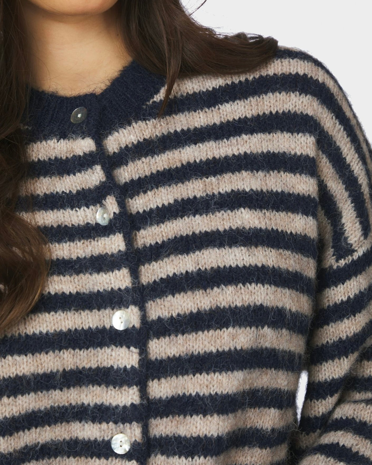 Neo Noir Isana Stripe Knit Cardigan