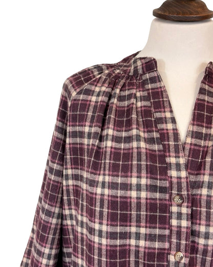 Ophelia Brushed Cotton Check Blouse